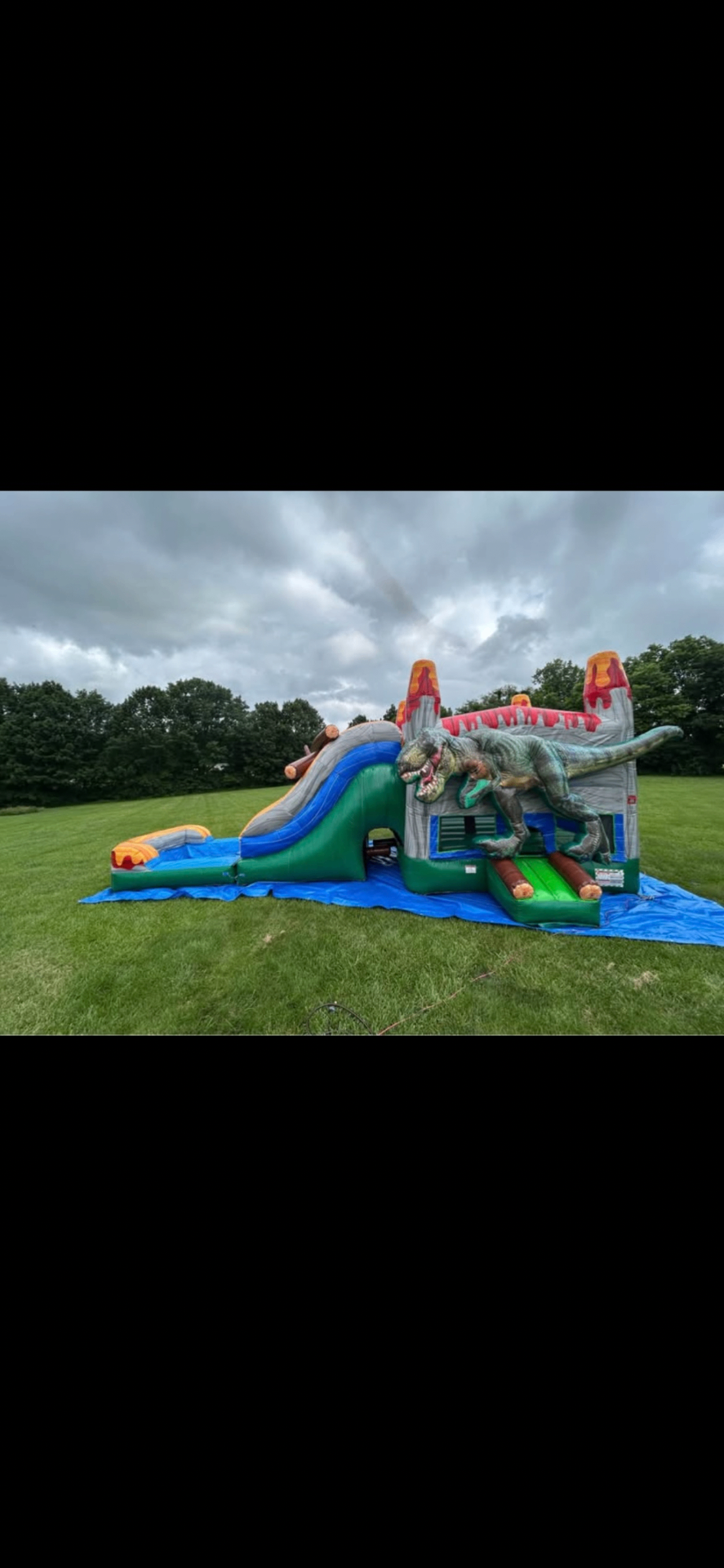 T-Rex Dinosaur Water Slide Bounce House Combo Rental photo 3