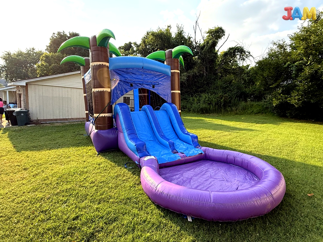 Dual Lane Combo Bounce House — Tropical Thunder photo 2