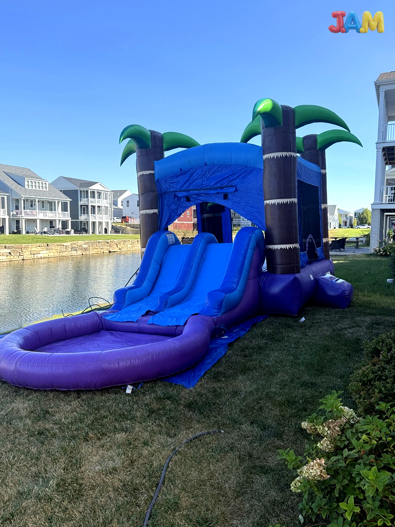 Dual Lane Combo Bounce House — Tropical Thunder