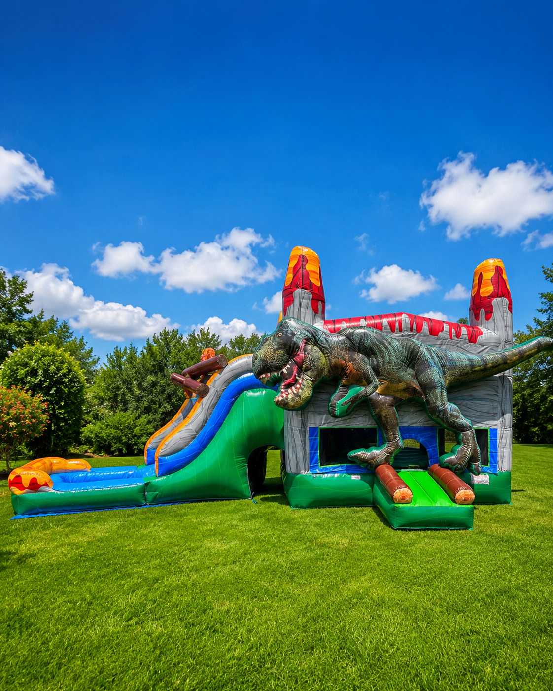 T-Rex Dinosaur Water Slide Bounce House Combo Rental