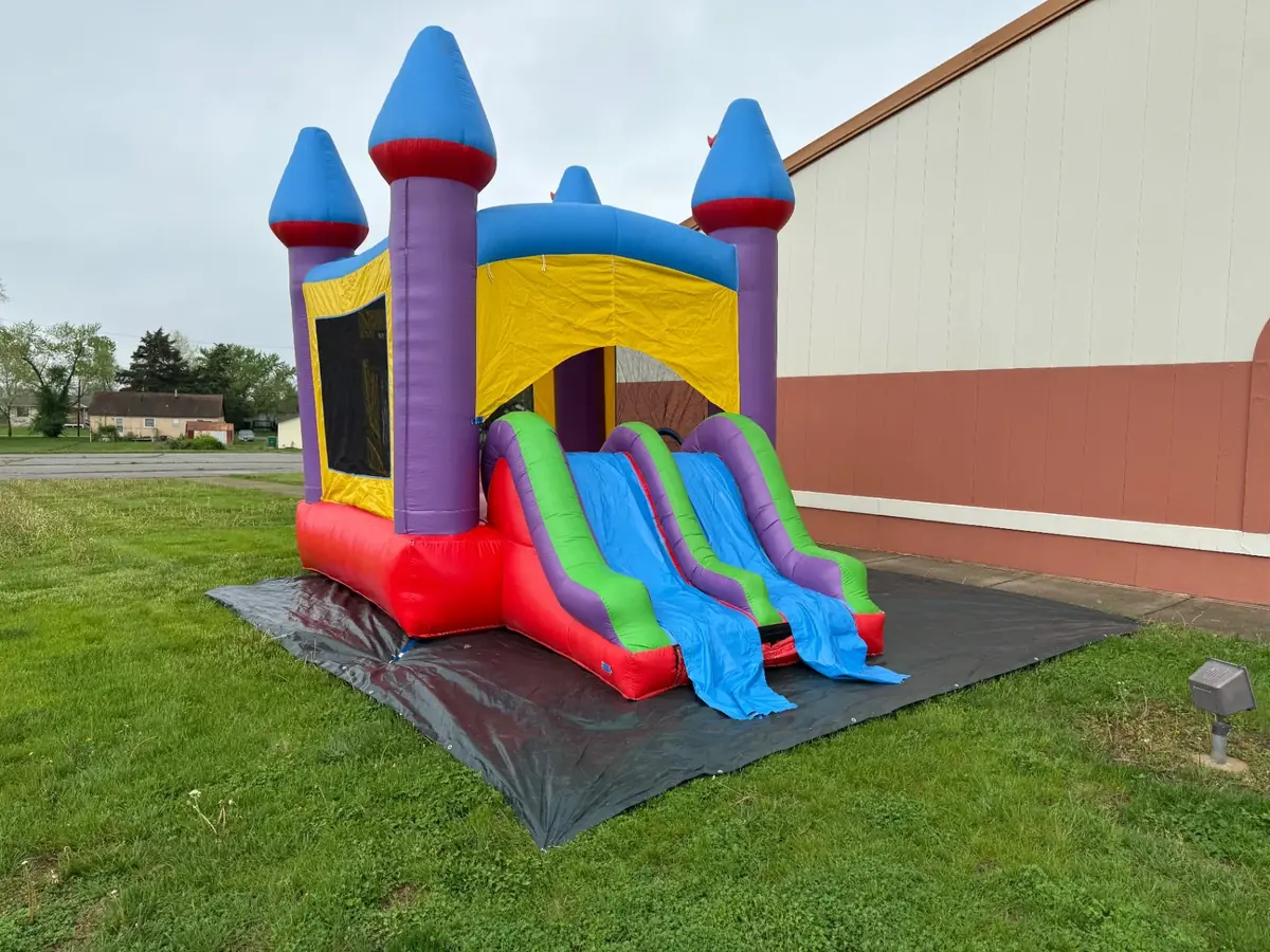 Dual Lane Water Slide Combo — Rainbow Splash