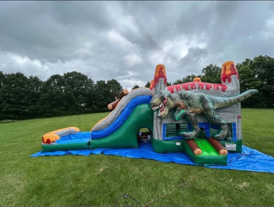 T-Rex Dinosaur Water Slide Bounce House Combo Rental photo 4