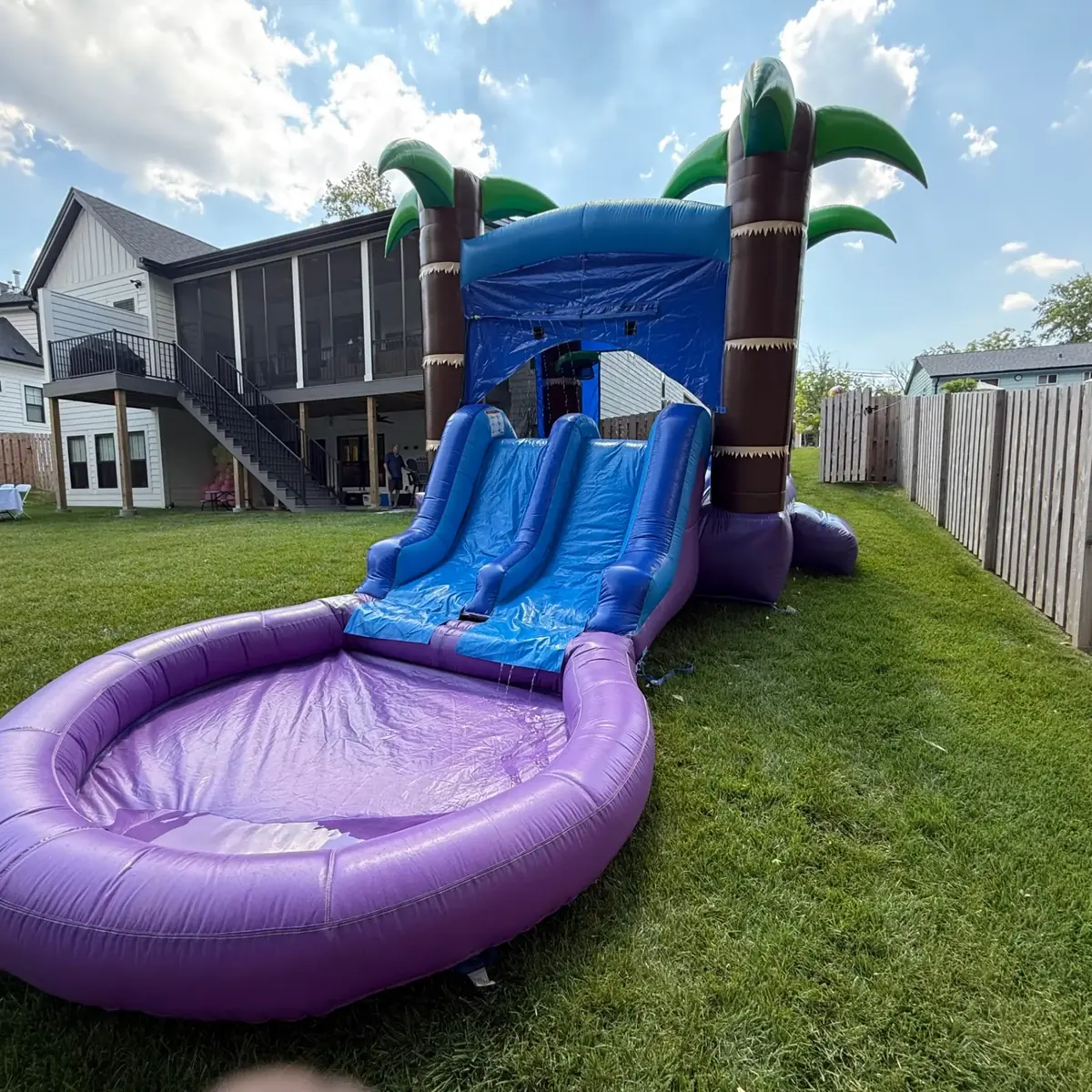 Dual Lane Combo Bounce House — Tropical Thunder