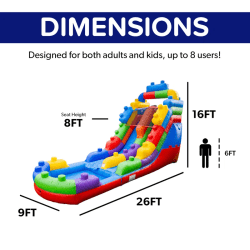 Lego20Slide20dimesions 1746478670 Block Party 16' Slide